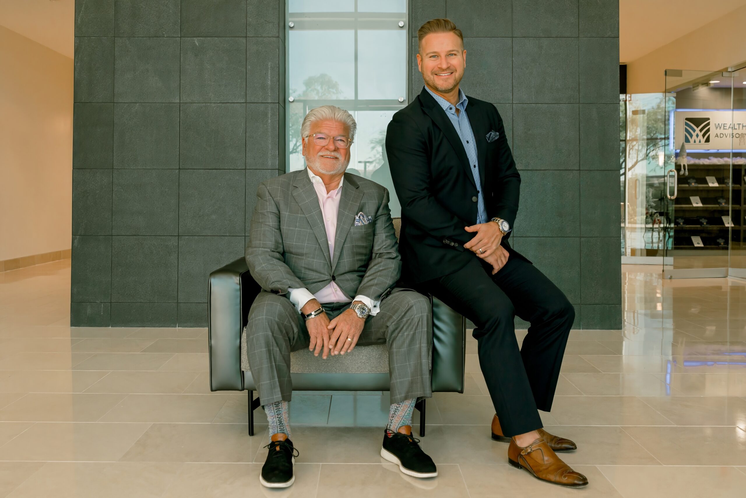 two business men posing for branding photo in scottsdale, arizona